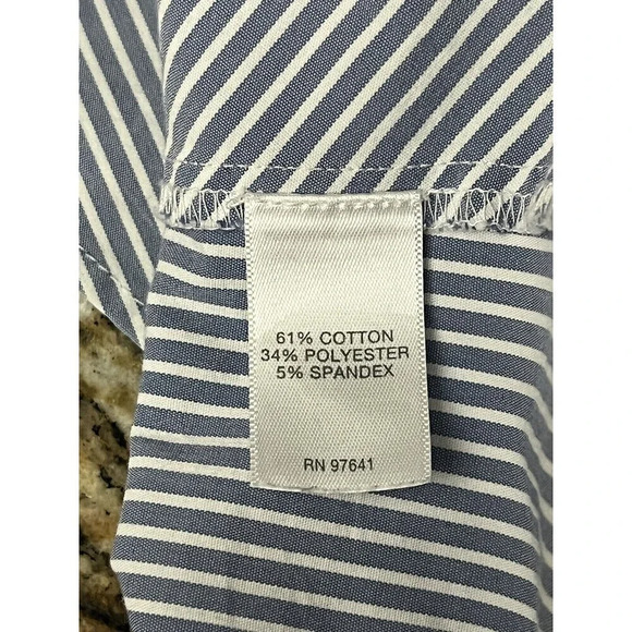 J Jill Womens Blue White Striped Boxy Lightweight Beach XS Modest 3/4 Sleeve - Picture 7 of 9